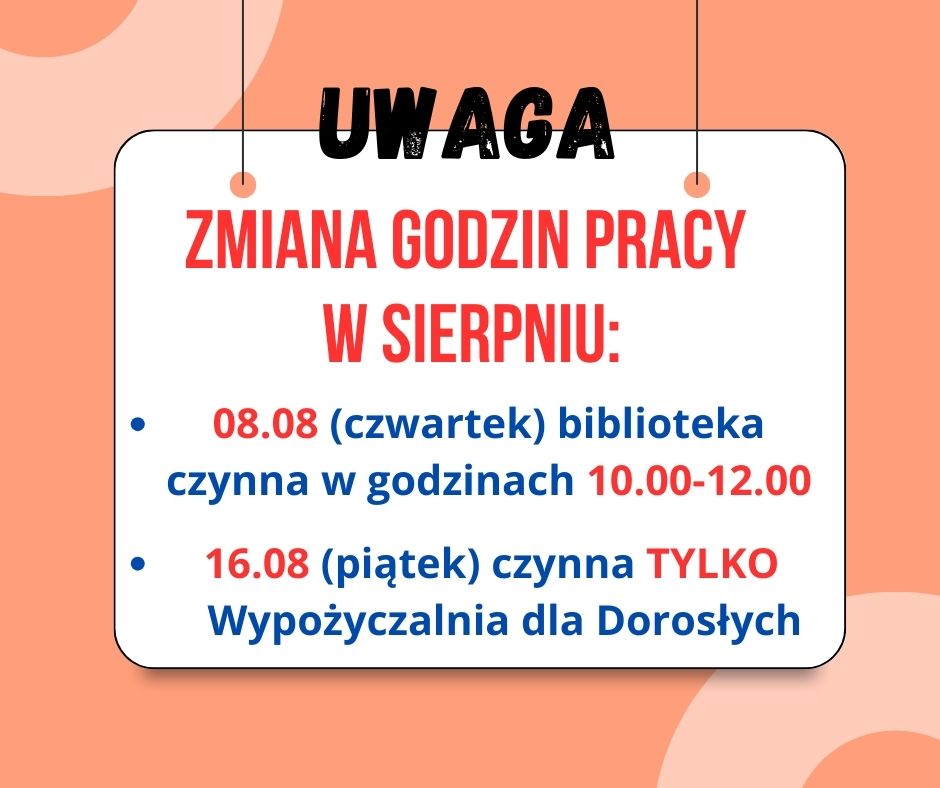 ZMIANA GODZIN PRACY